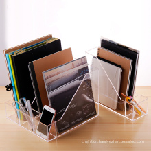 Clear Perpex Plexiglass 4 Section Office Stand Box Accessories Divider Acrylic Desk Organizer